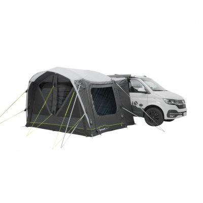 Outwell Park PowerAir is a flexible car tent that attaches to the back of the car, to the side of the car or is used
