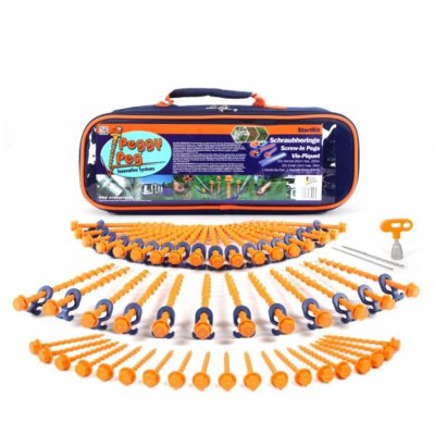 Peggy Peg Screw-in Start Kit is a set of ground pegs that are screwed into the ground.