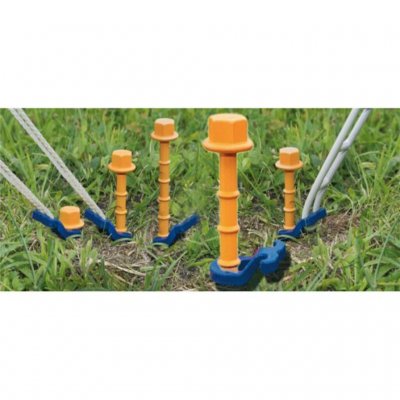 The ground pegs are easier to install and remove from the ground. Perfect for both family tents and awnings.