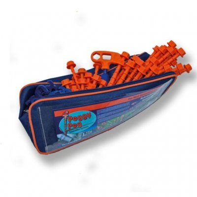 The tent pegs come in a bag for easy handling.