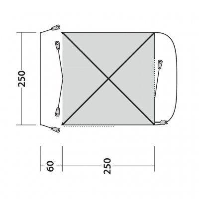 Floor plan for Outwell Pine Hills car tent