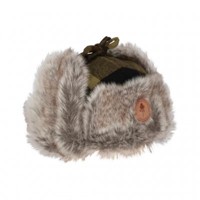 Pinewood Classic Checked Fur Hat Green