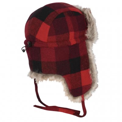 Warm and padded winter hat with synthetic lining.