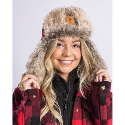 Pinewood Classic Checked Fur Hat Red