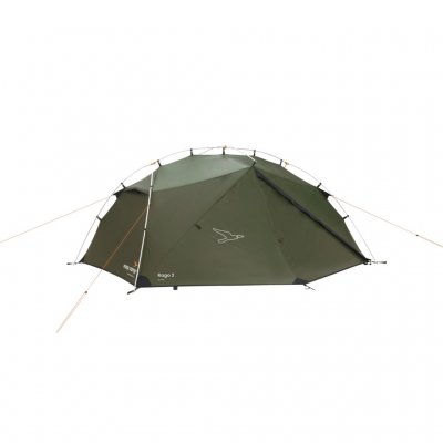 Easy Camp Rago 2 – affordable 2-person tent, viewed from a rear angle.