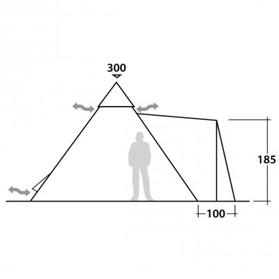 Skiss för takhöjd och ventilation för Robens Field Tower