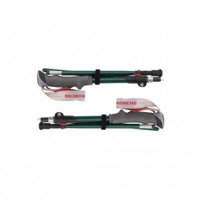 Pack-friendly hiking pole from Robens with an ergonomic EVA handle and quick length adjustment.