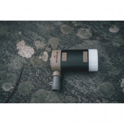 Compact and durable battery-powered air mattress pump that also functions as a lamp and power bank.