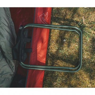 Foldable stool that unfolds and folds away in just a few seconds.