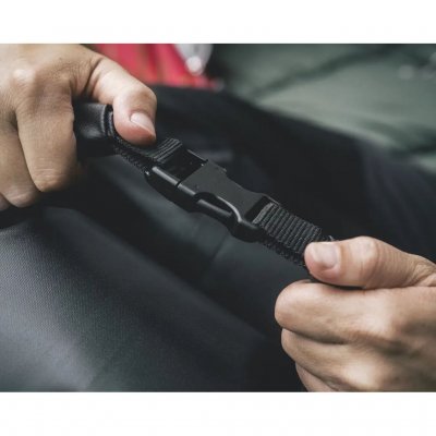 Dry bag made of durable nylon with roll-top closure. Keeps the contents dry and clean.