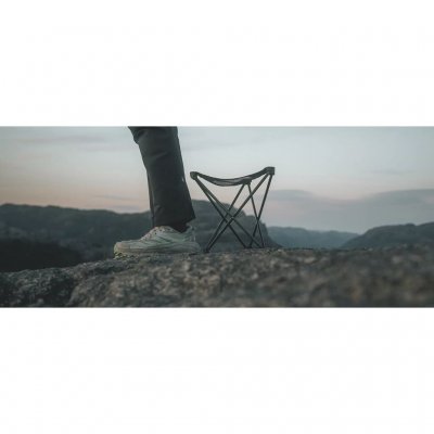 Extremely lightweight and highly pack-friendly stool with a durable frame and a comfortable seat.