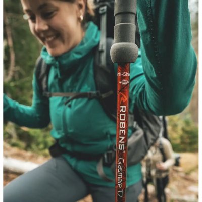 Telescopic aluminium hiking poles with suspension (anti-shock system)