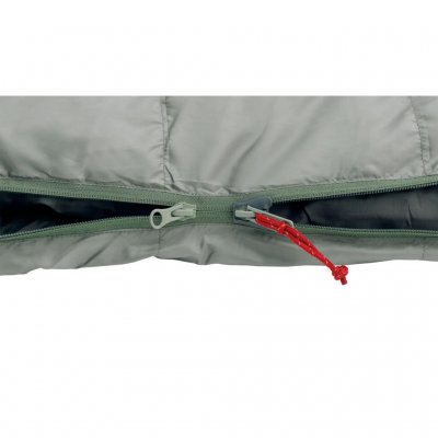 Two-way zipper that can be opened from the bottom for increased ventilation in the sleeping bag.