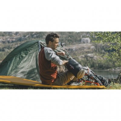 Warm and pack-friendly sleeping bag suitable for most of the year, except during very cold nights.