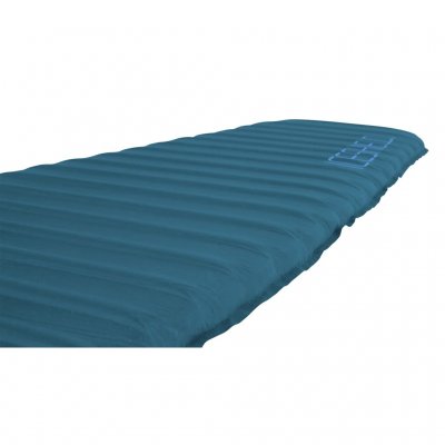 An extra thick and long sleeping mat from Robens, featuring small vertical cut-outs along the sides that reduce weight and provi