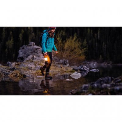 Weather-resistant design makes the lamp just as useful outdoors as indoors.