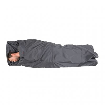 Travel sheet that can be used as a sleeping bag during warmer nights.