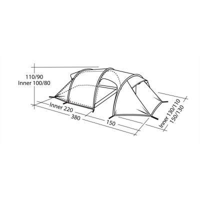 Måttskiss för Robens Osprey 2EX