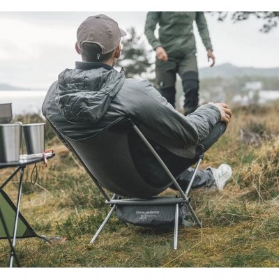Pack-friendly chair with an extra wide seat for camping and outdoor activities.