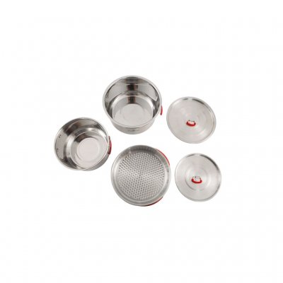 Set consisting of two pots and a frying pan in stainless steel from Robens.