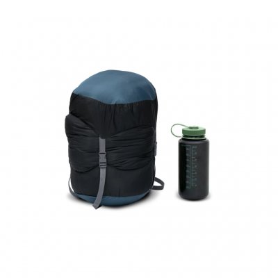 Compression sack makes it easier and quicker to pack the sleeping bag.