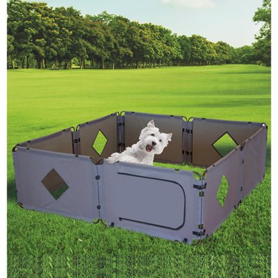 Portable dog paddock for camping and outdoor living.
