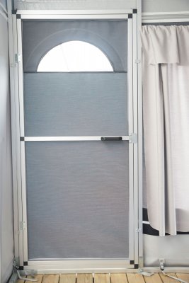 The door from the inside of the awning.