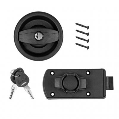 Complete door lock for caravan and mobile home.