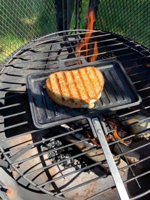 Prepare the sandwiches directly over an open fire or fire pan.