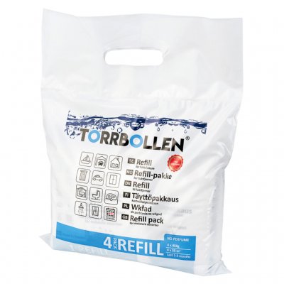 Refill 4-pack used together with the Torrbollen Original Moisture Absorber.