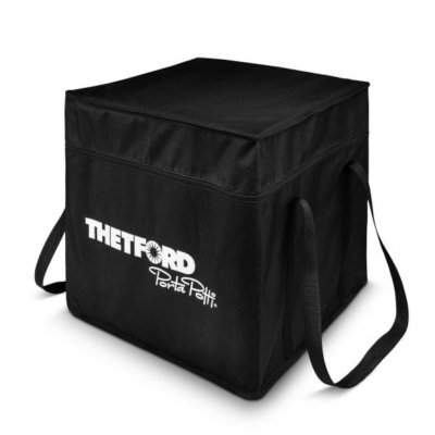 Thetford Porta Potti bag for camping toilet with closed zipper.