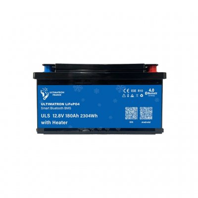 180 Ah lithium battery for caravans and motorhomes with built-in heating system and Bluetooth connectivity. Can be connected in