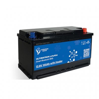 100 Ah lithium battery for caravans and motorhomes with built-in heating system and Bluetooth connectivity. Can be connected in