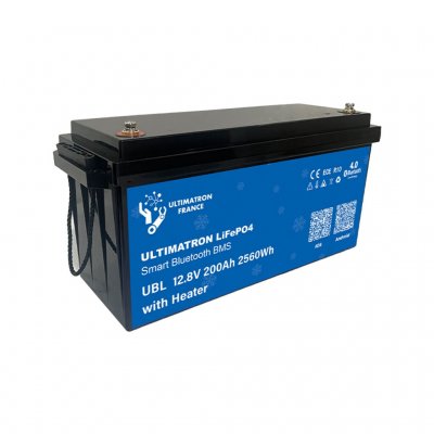 200 Ah lithium battery for caravans and motorhomes with built-in heating system and Bluetooth connection. Can be connected in pa