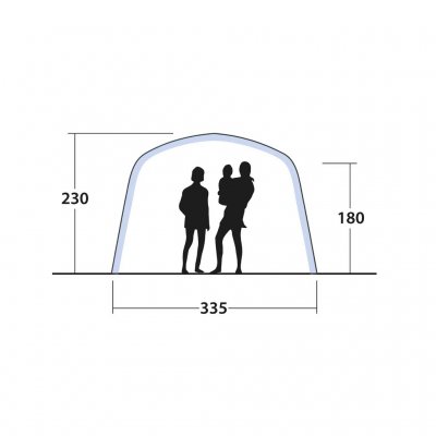 Height dimensions for Outwell Vail Air Shelter