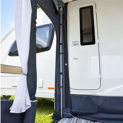 The wall pole seals against draughts and noise and increases the stability of your inflatable awning.