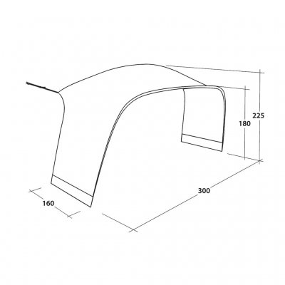 Dimensions of the Outwell Wakefield L Tent Connector