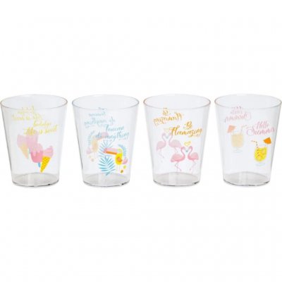 Glasses Hello Summer Tumblers - 4-pack