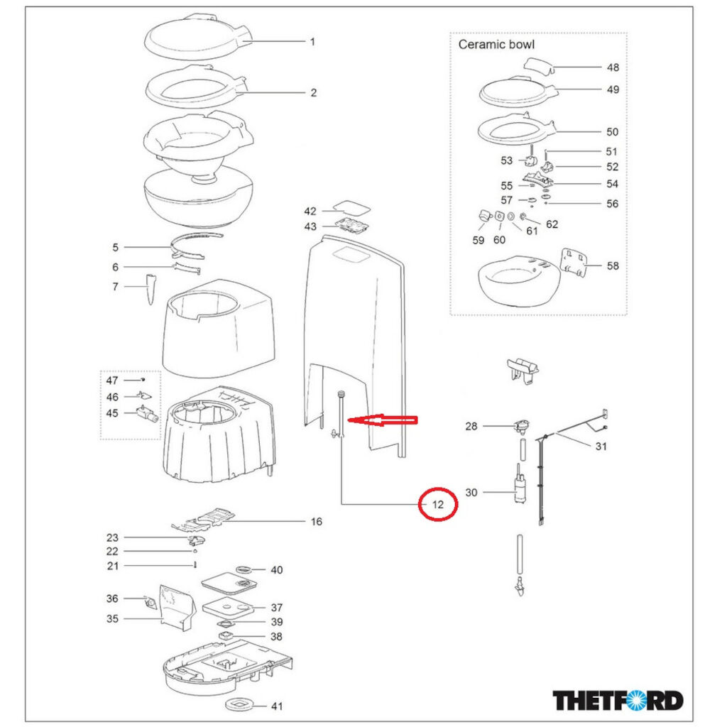 Thetford C250 / C260 Drain Tube GetCamping.eu